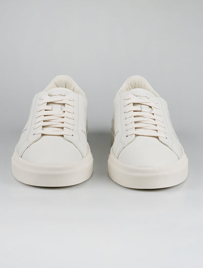 Santoni White Leather Sneakers
