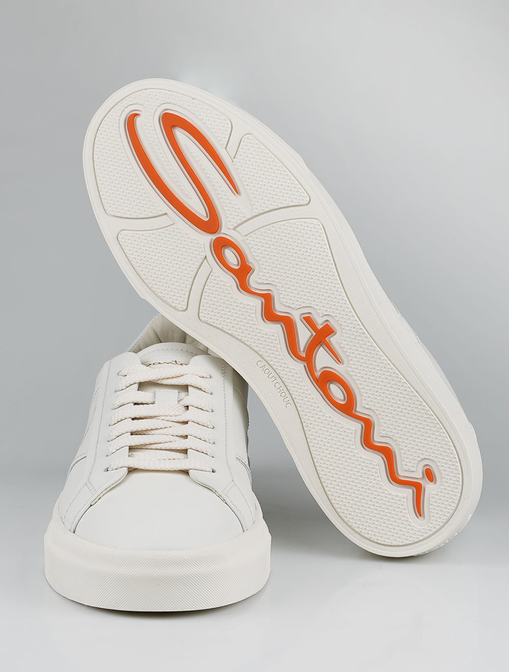 Santoni White Leather Sneakers
