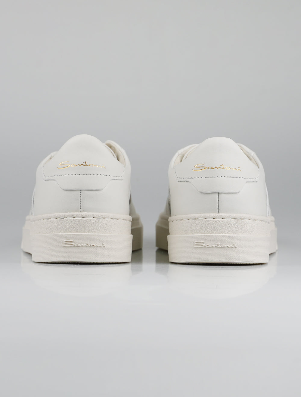 Santoni hvide læder sneakers
