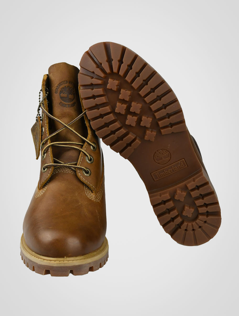 Timberland 牛巴革棕色靴子
