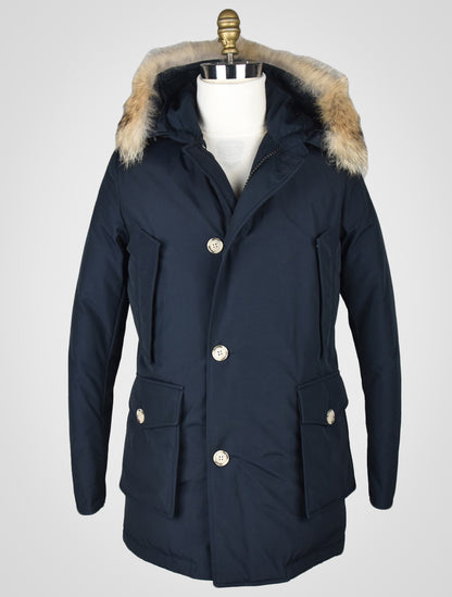 Woolrich Blue Cotton Pa Fur Coyote Artic Detachable Fur Parka Coat