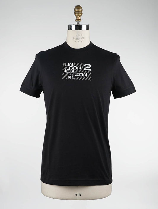 Knt Kiton 블랙 코튼 티셔츠