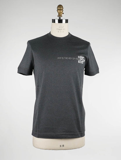 KNT Kiton Dunkelgraues T-Shirt aus Baumwolle