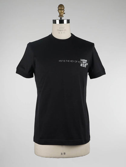 Черная хлопковая футболка KNT Kiton