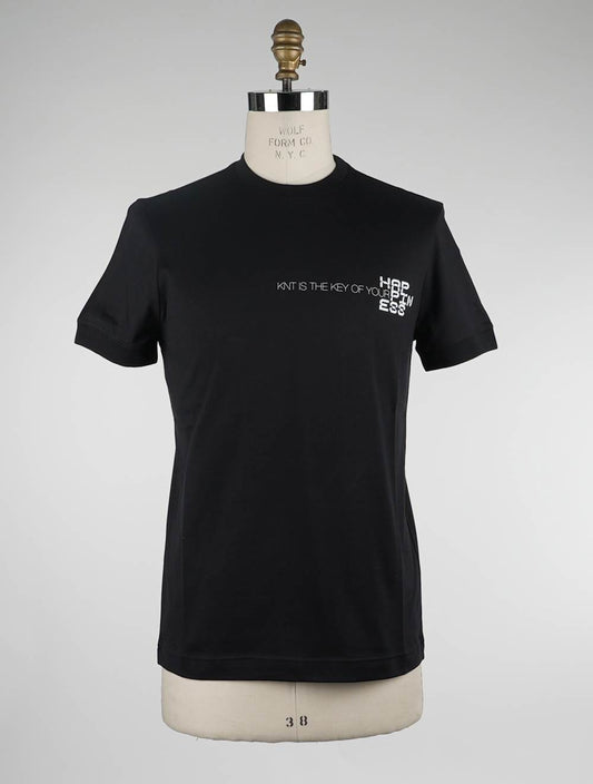KNT Kiton Black Cotton T-Shirt