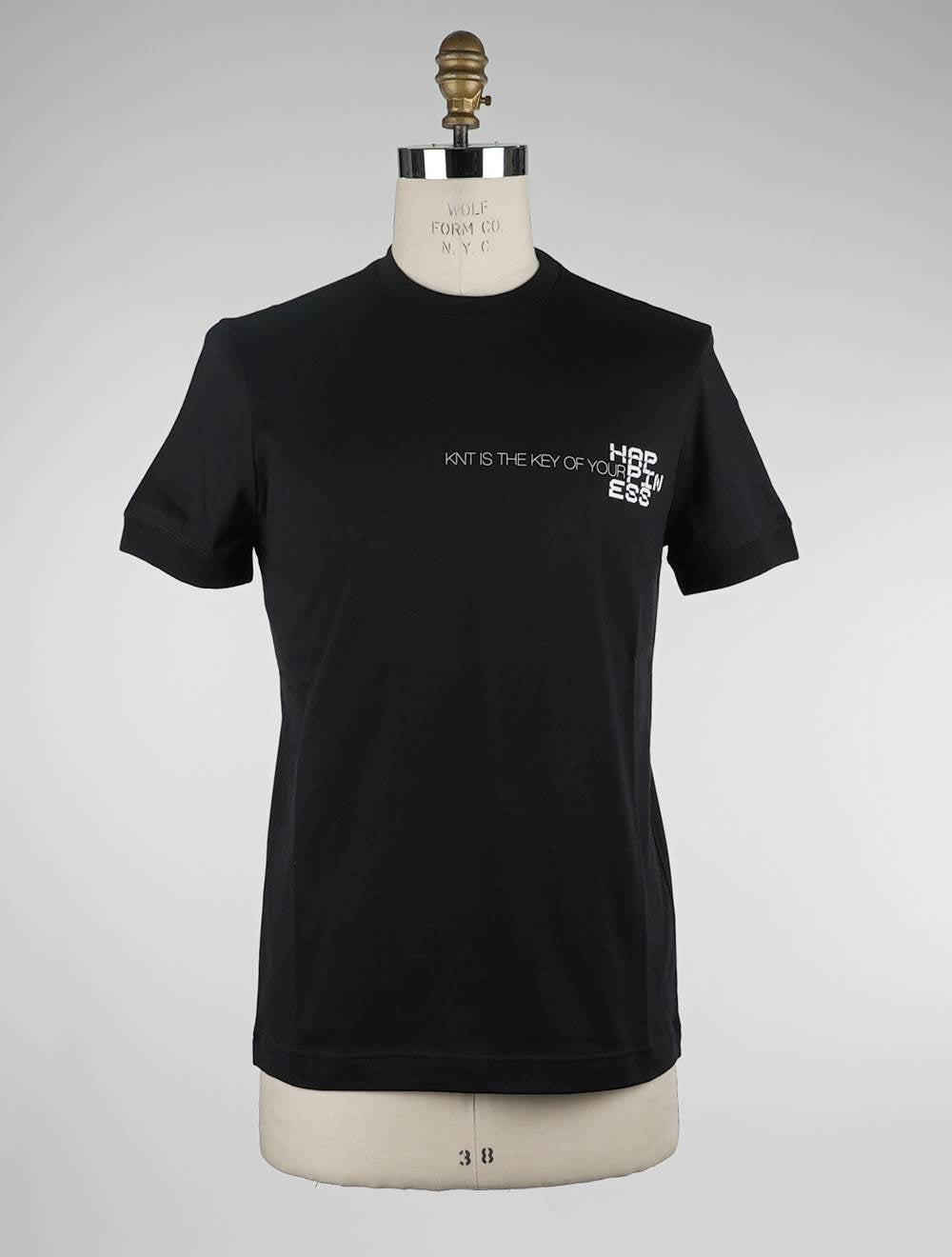 KNT Kiton zwart katoenen T-shirt