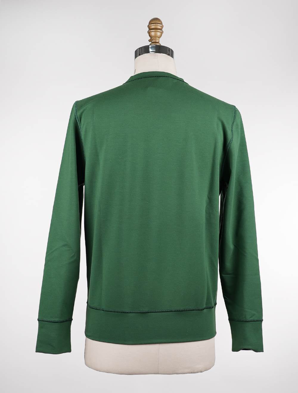 Kiton Green Cotton Sweater Crewneck