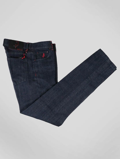 Kiton Azul Oscuro Algodón Ea Jeans Edición Especial