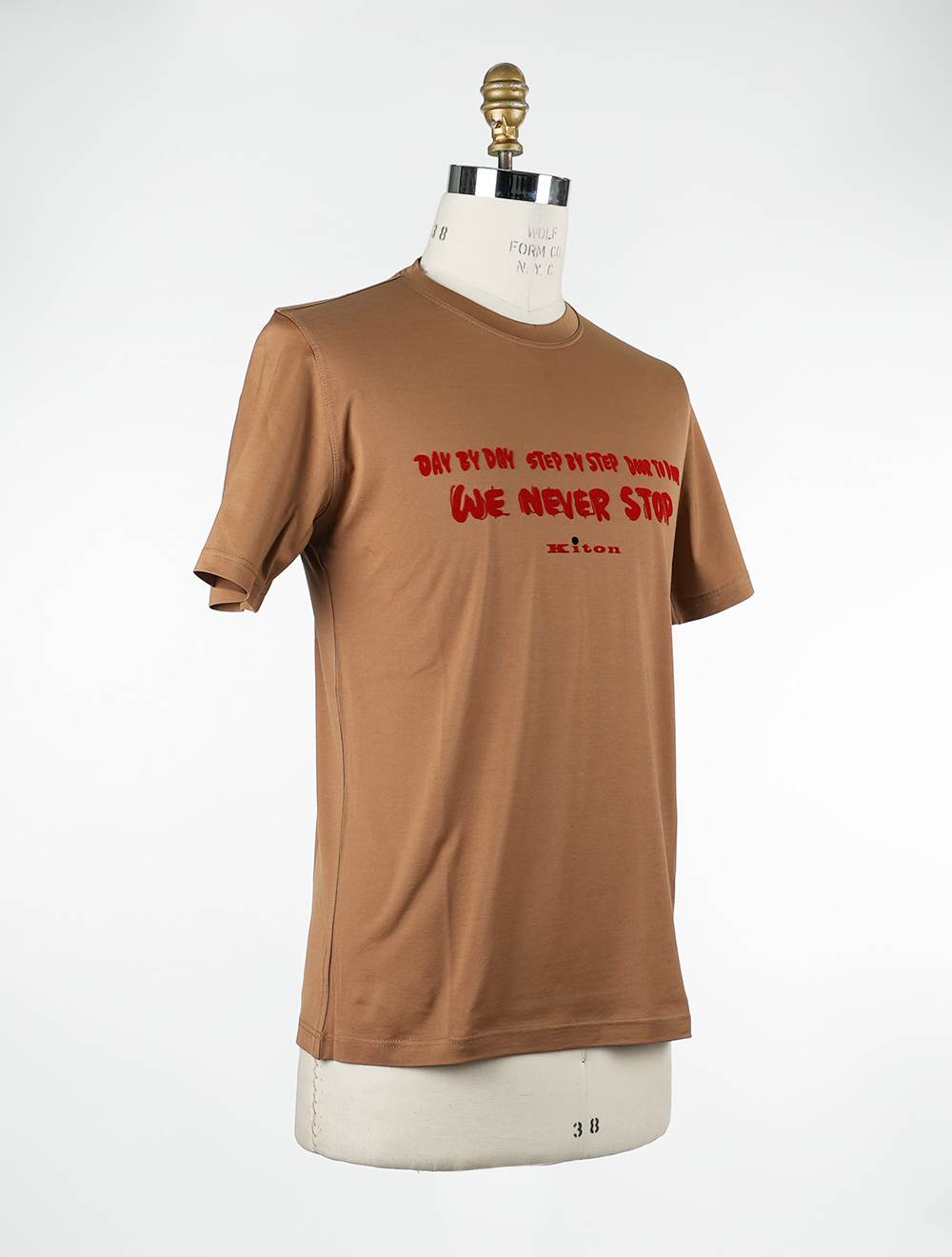Kiton bruin katoenen T-shirt