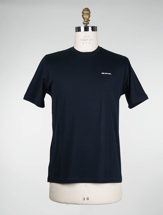 Camiseta azul marino de algodón Kiton