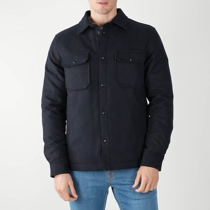 Шерстяное пальто-рубашка Woolrich синего цвета Pl Pa из аляскинской шерсти