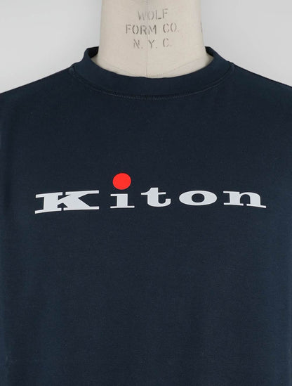 Kiton Blue Cotton Ea džemperis Crewneck