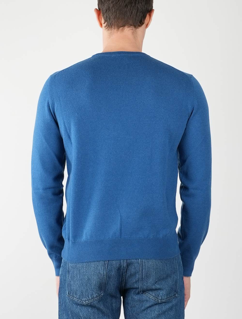 Suéter de cuello redondo de cachemir azul Fioroni