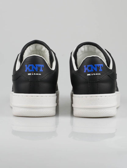 Черные кожаные кроссовки KNT Kiton