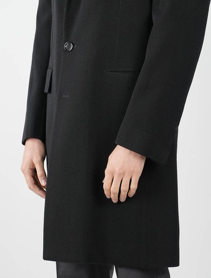 Cesare attolini černá vlna bavlněná kabát
