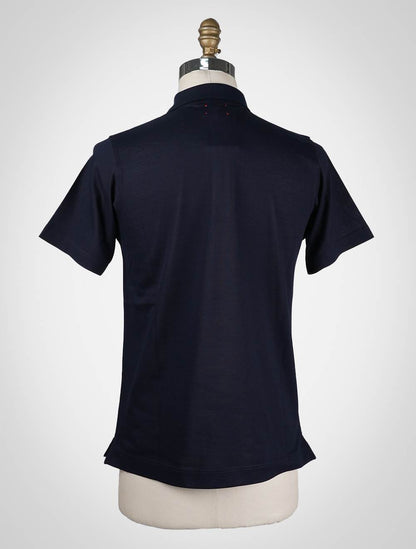 Kiton Blaues Marineblaues Poloshirt aus Baumwolle