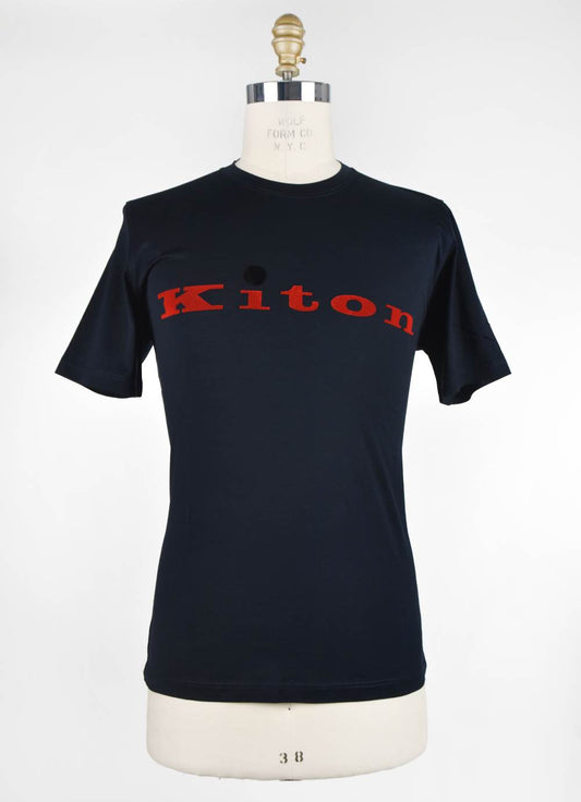 Kiton 블루 코튼 티셔츠