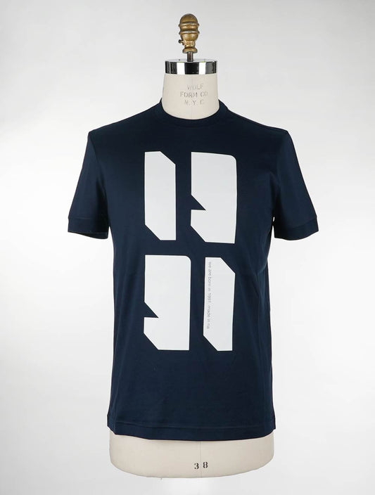 Knt Kiton T-Shirt aus blauer Baumwolle